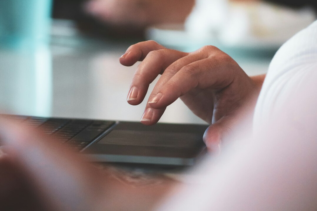 person searching online directory