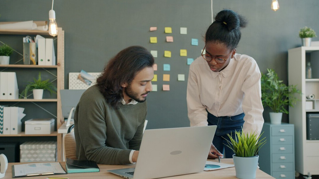 diverse professionals in office